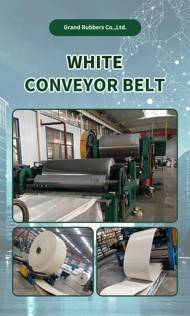 New Products Wear Resistance Oil Resistant White Food Grade Light Duty Industrial Conveyor/Transmission Belting/Belt